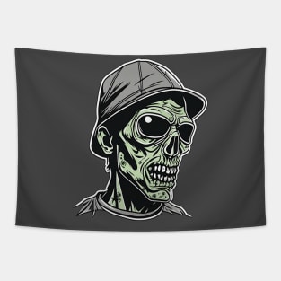 Zombie dude guy Halloween chill design Tapestry