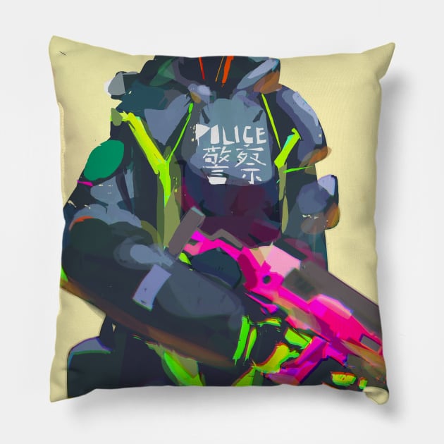 Police droid Pillow by Kobe_Sek