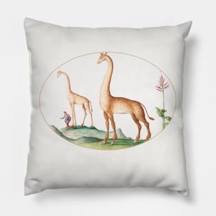 Two Giraffes with an Attendant (1575–1580) Pillow