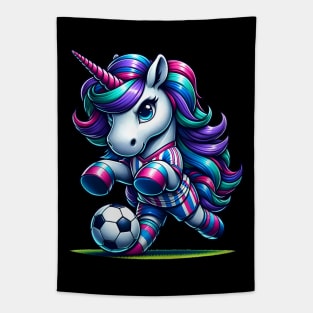 Unicorn Soccer Team Player Tapestry