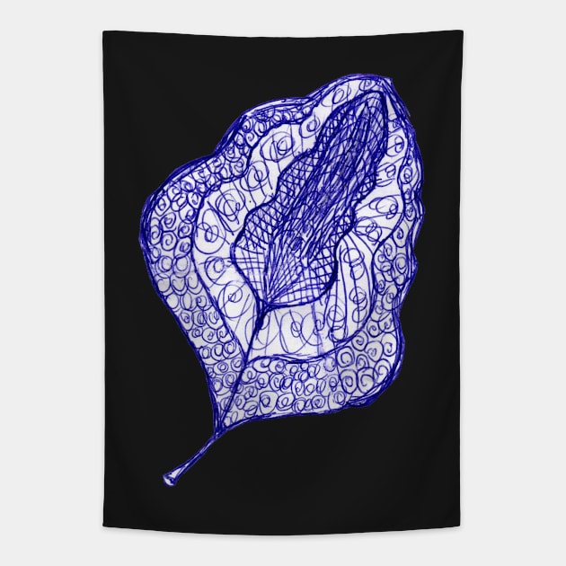 deco pen and ink leaf doodle Tapestry by DlmtleArt