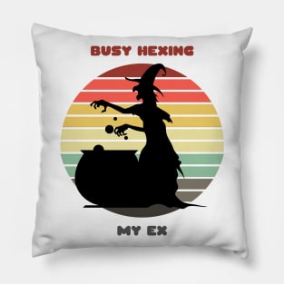 Sunset Witch / Busy Hexing My Ex Pillow