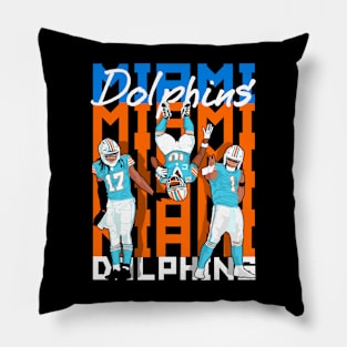 Miami Dolphins : tua tagovailoa x tyreek hill x jaylen waddle Pillow