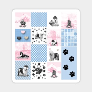 Dog Lovers Patchwork Pattern Magnet