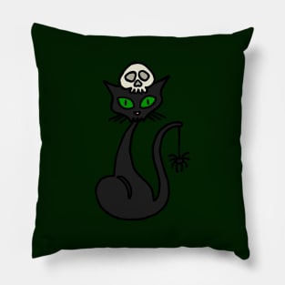 Black Cat Cartoon Pillow