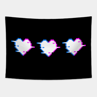 Glitch Hearts Tapestry