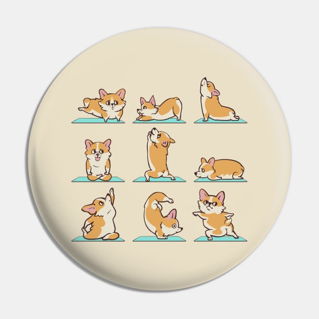 Corgi Yoga Pin by huebucket