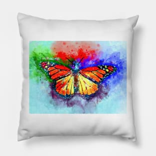 Watercolor Monarch Butterfly Pillow