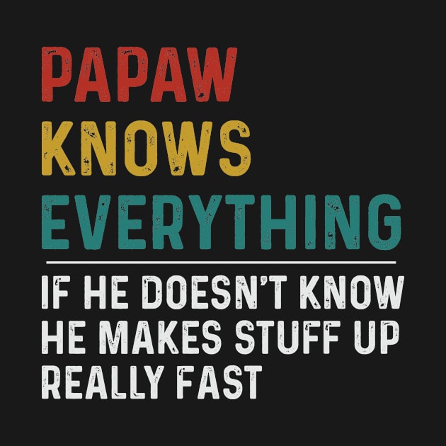 Papaw Knows Everything T-Shirt, Funny Papa Gift, Fathers Day Gift, Gift for Papa, Husband Gift, Dad Gifts from Daughter, Papa Birthday Gift by CoApparel