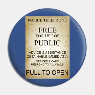 Police Public Call Box Pin