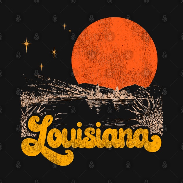 Vintage State of Louisiana Mid Century Distressed Aesthetic by darklordpug