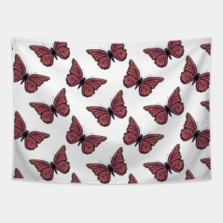 Glowing orange butterfly pattern Tapestry