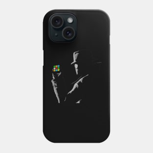 Neo Noir Detective holding colored Cube Phone Case