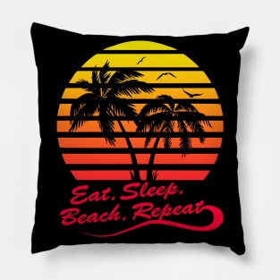 Eat Sleep Beach Repeat Pillow