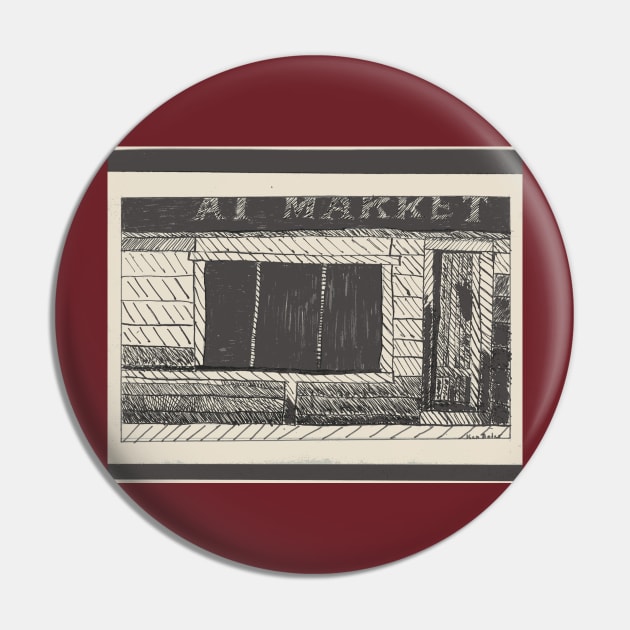 Al's Market Pin by Loose Tangent Arts