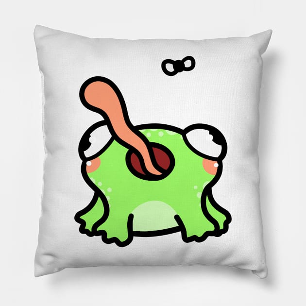 Frog and fly Pillow by Nikamii