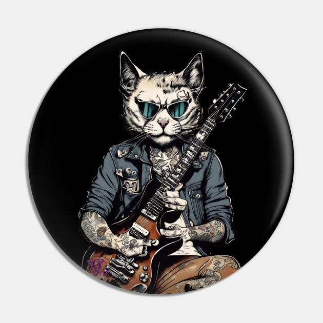 Rocker Cat Pin by Viper Unconvetional Concept