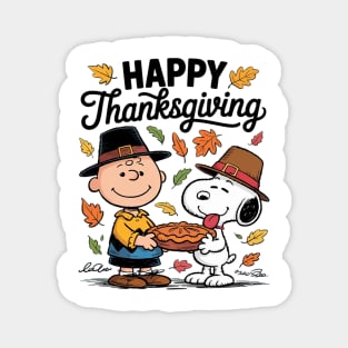 Peanuts - Happy Thanksgiving Charlie Snoopy Woodstock Magnet