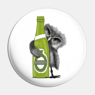 Owl with beer Pin