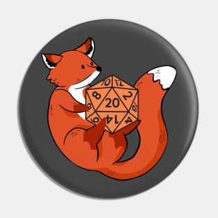 Fox Playing With D20 Pin