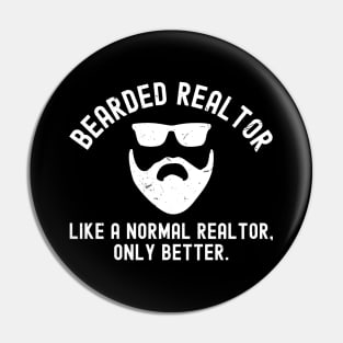 Bearded Realtor Definition Funny Male Real Estate Agent Pin