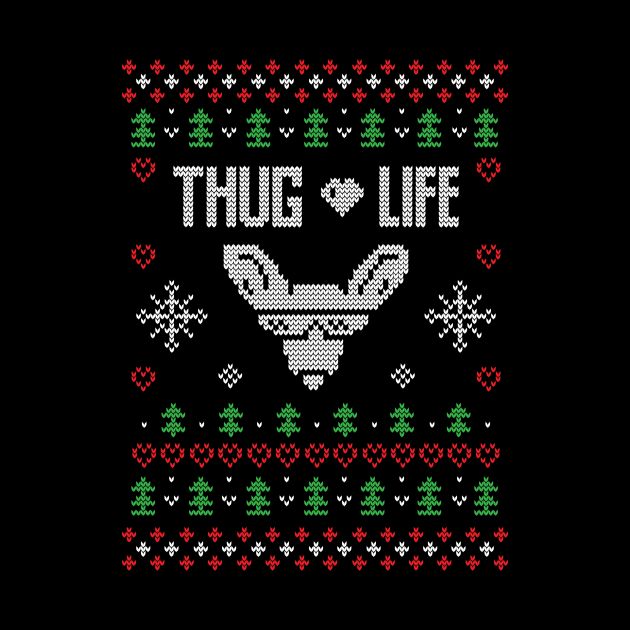 Ugly Christmas Sweater For Thug Life by Designerabhijit