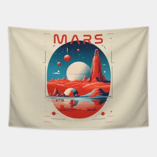 Retro Design Mars Tapestry