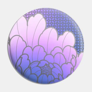 purple peony and wallpaper pattern Pin