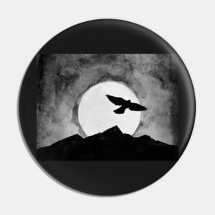 Raven in the Moonlight Pin