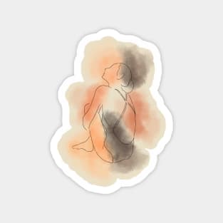 Woman Body Line Art Magnet