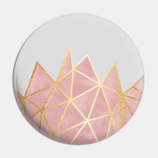 Pink Geometric & Gold Pin