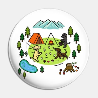 Happy Labrador Camping Pin