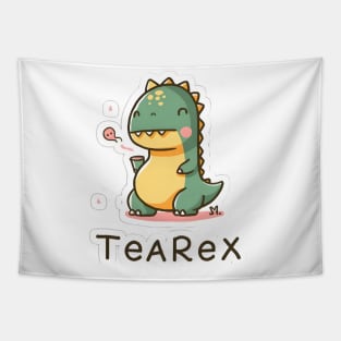 Tea rex having tea Tapestry