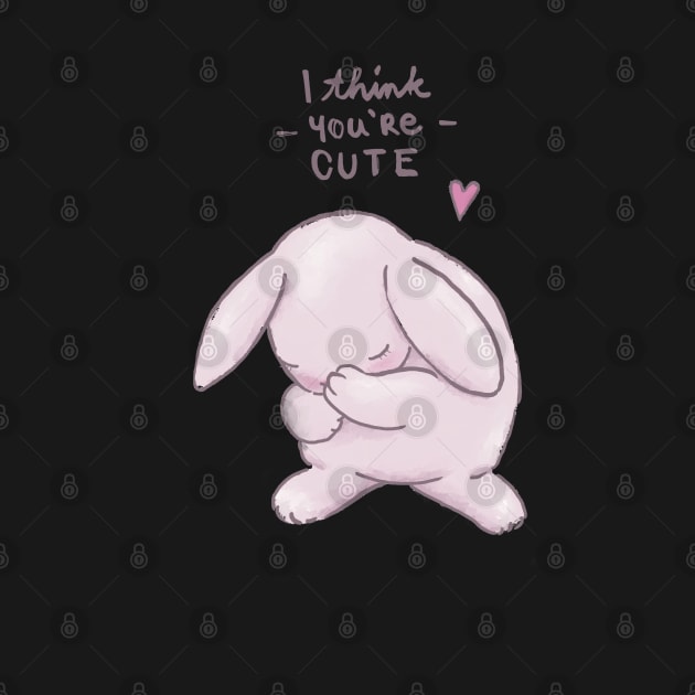 I think you are cute, shy rabbit in love by marina63