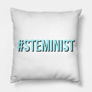 #steminist in blue Pillow