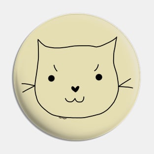 Determined Cartoon Cat (Black) Pin