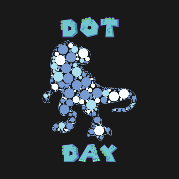 International Dot Day Blue Polka Dot T Rex Dinosaur Kids by PaulAksenov