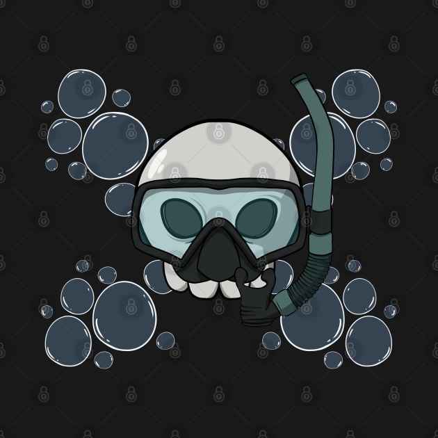 Scuba diving crew Jolly Roger pirate flag (no caption) by RampArt