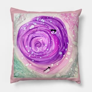 Morning dew on an abstract rose Pillow