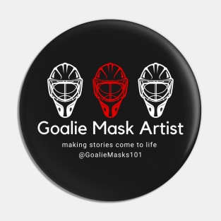 Goalie Mask Artist - Red and White Pin