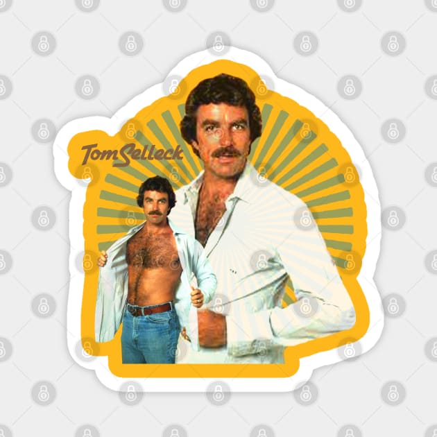 Retro tom selleck 80s Magnet by Brown777