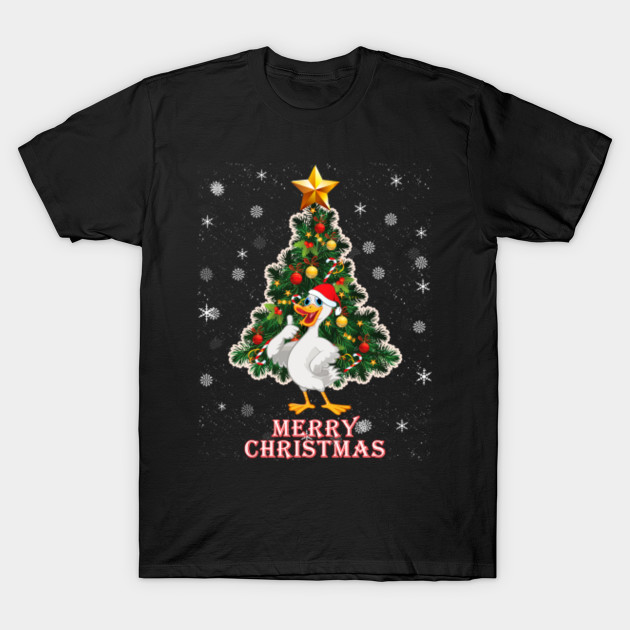 Cute Xmas Christmas Goose Tree T Shirt Gift For Christmas Cute