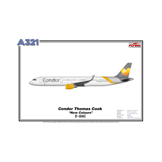 Airbus A321 - Condor Thomas Cook "New Colours" (Art Print) by TheArtofFlying