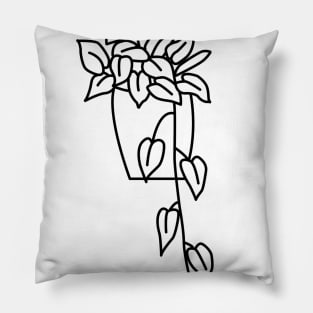 Hangplant Philodendron Scandens Lines Pillow