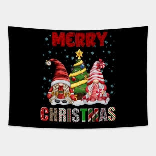 Merry Christmas Gnome Family Funny Xmas Tree Women Men Kids Tapestry