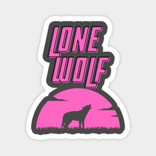 Lone Wolf Pink Magnet