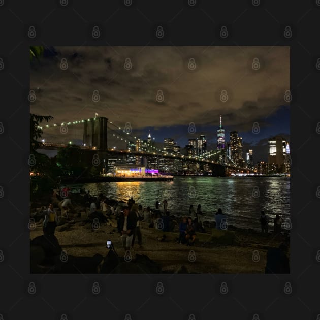 Manhattan Skyline & Brooklyn Bridge by Night, NYC by eleonoraingrid