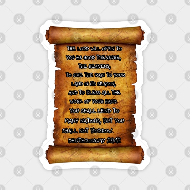 GOOD TREASURES DEUTERONOMY 28:12 ROLL SCROLL Magnet by Seeds of Authority