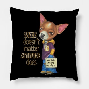 Cute Chihuahua Dog Posing with attitude on Chihuahua wearing Hoodie and Jeans Pillow