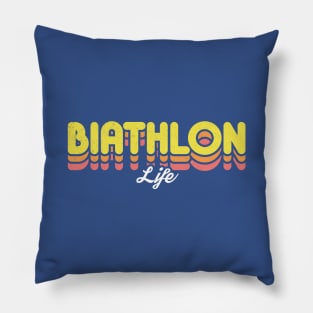 Retro Biathlon Life Pillow